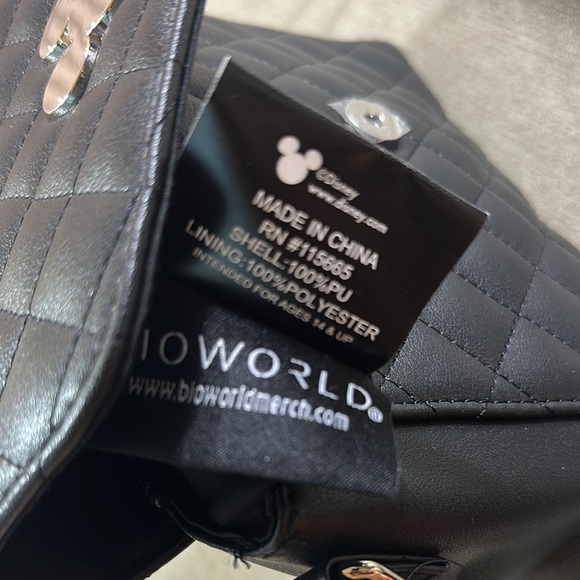 Disney Black Mickey Mouse Crossbody Bag with Quilted Design - Picture 7 of 7